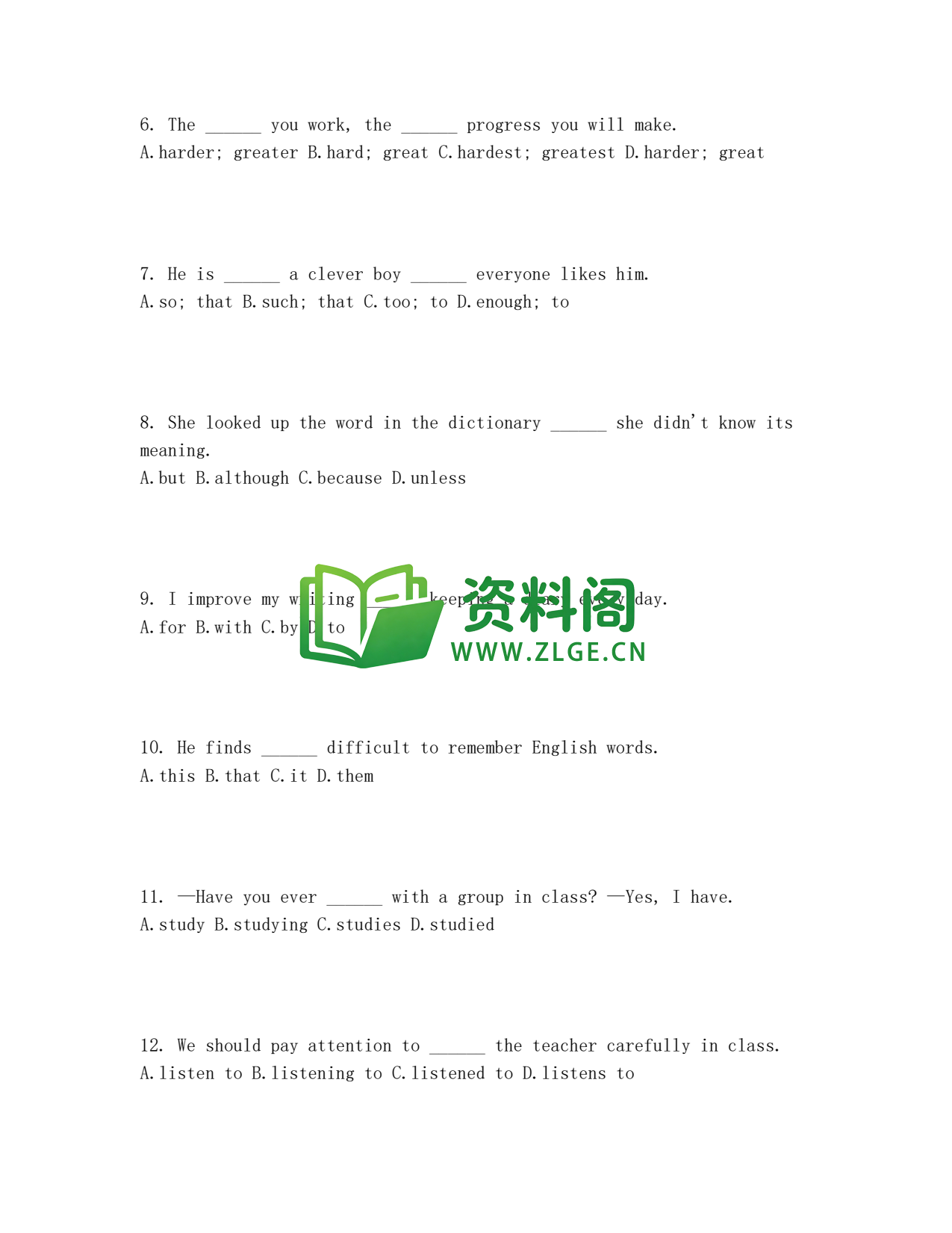 九年级英语-Unit1同步练习插图2