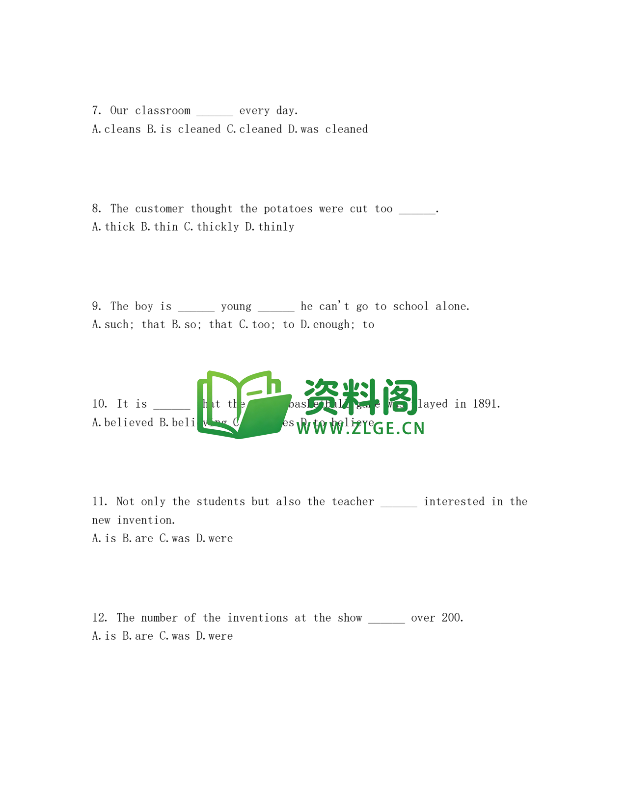 九年级英语-Unit6测试卷插图2 九年级英语-Unit6测试卷插图2