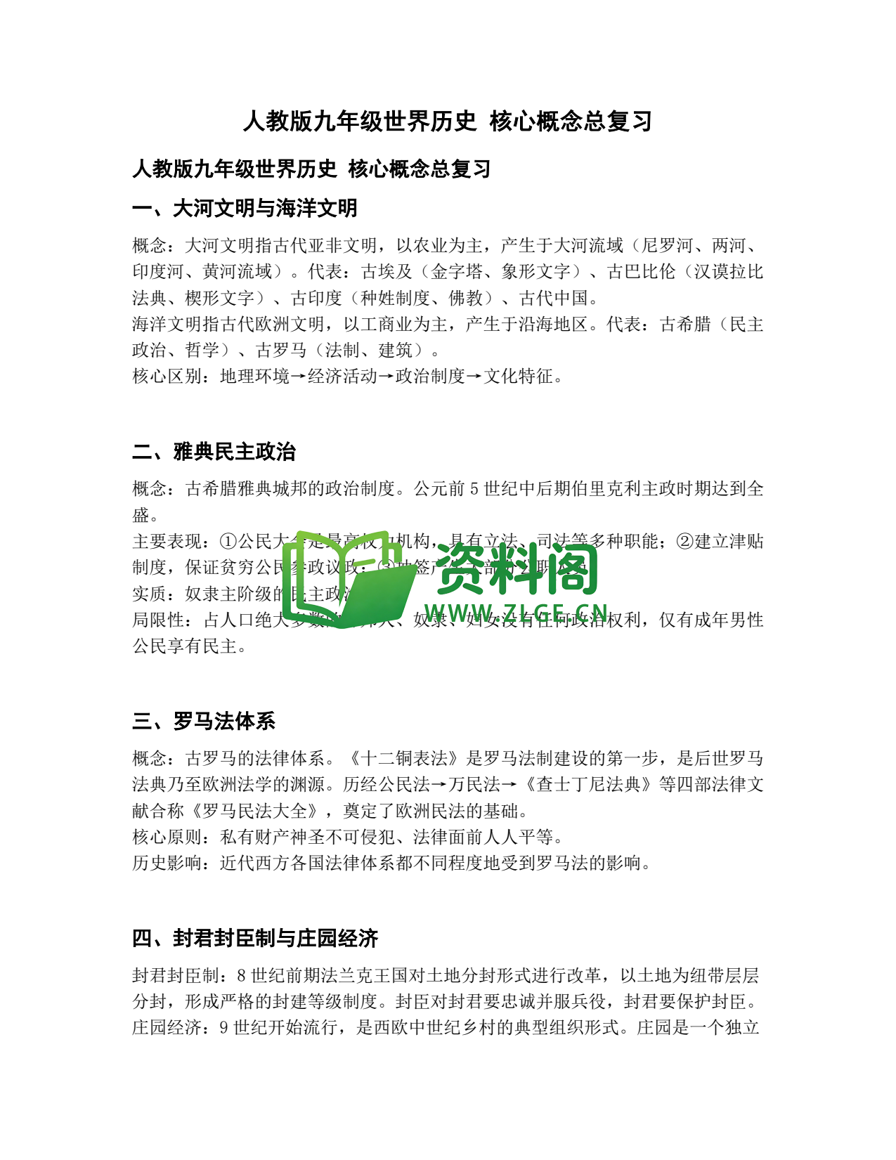 九年级历史-核心概念总复习插图1 九年级历史-核心概念总复习插图1