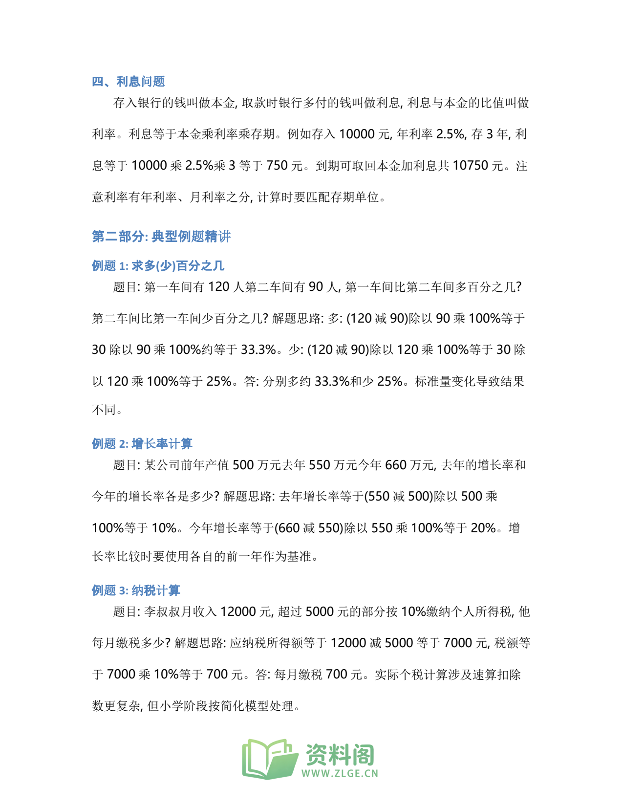 小学六年级上册 | 数学 | 知识总结 012插图2