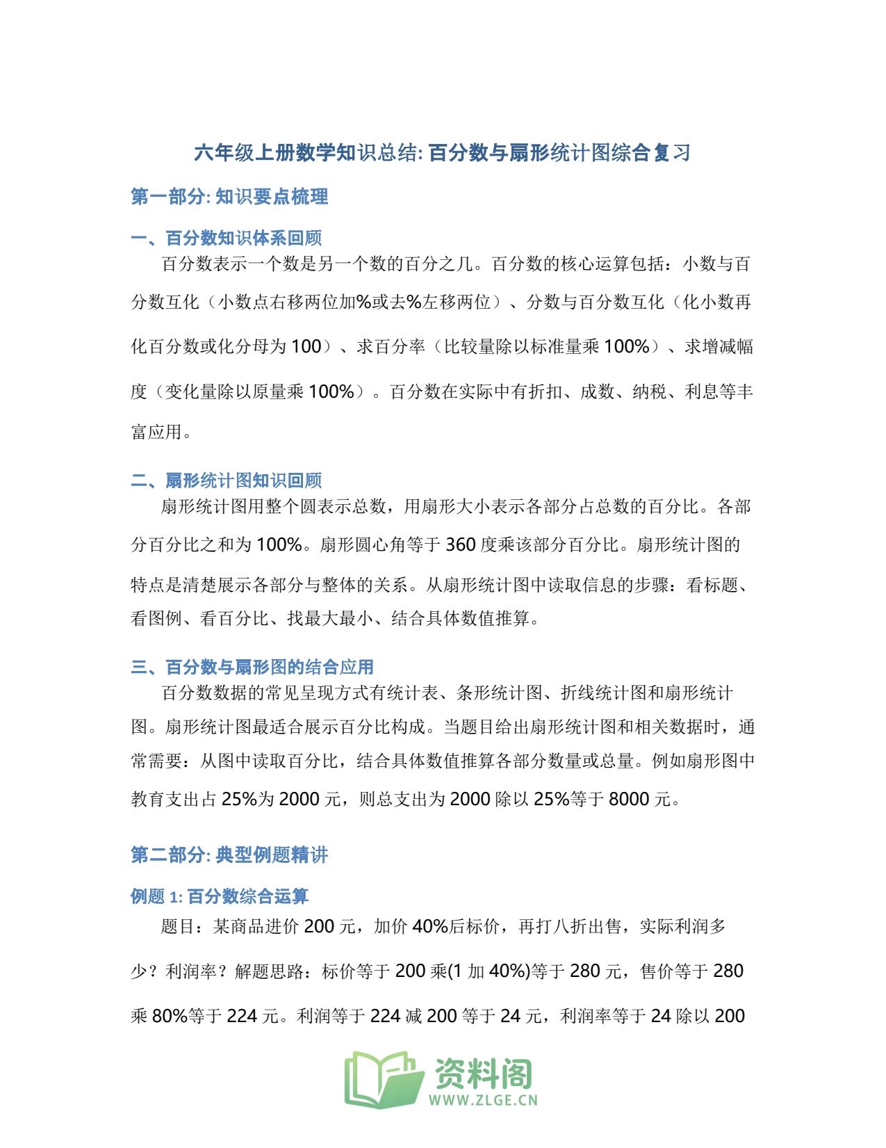 小学六年级上册 | 数学 | 知识总结 018插图1
