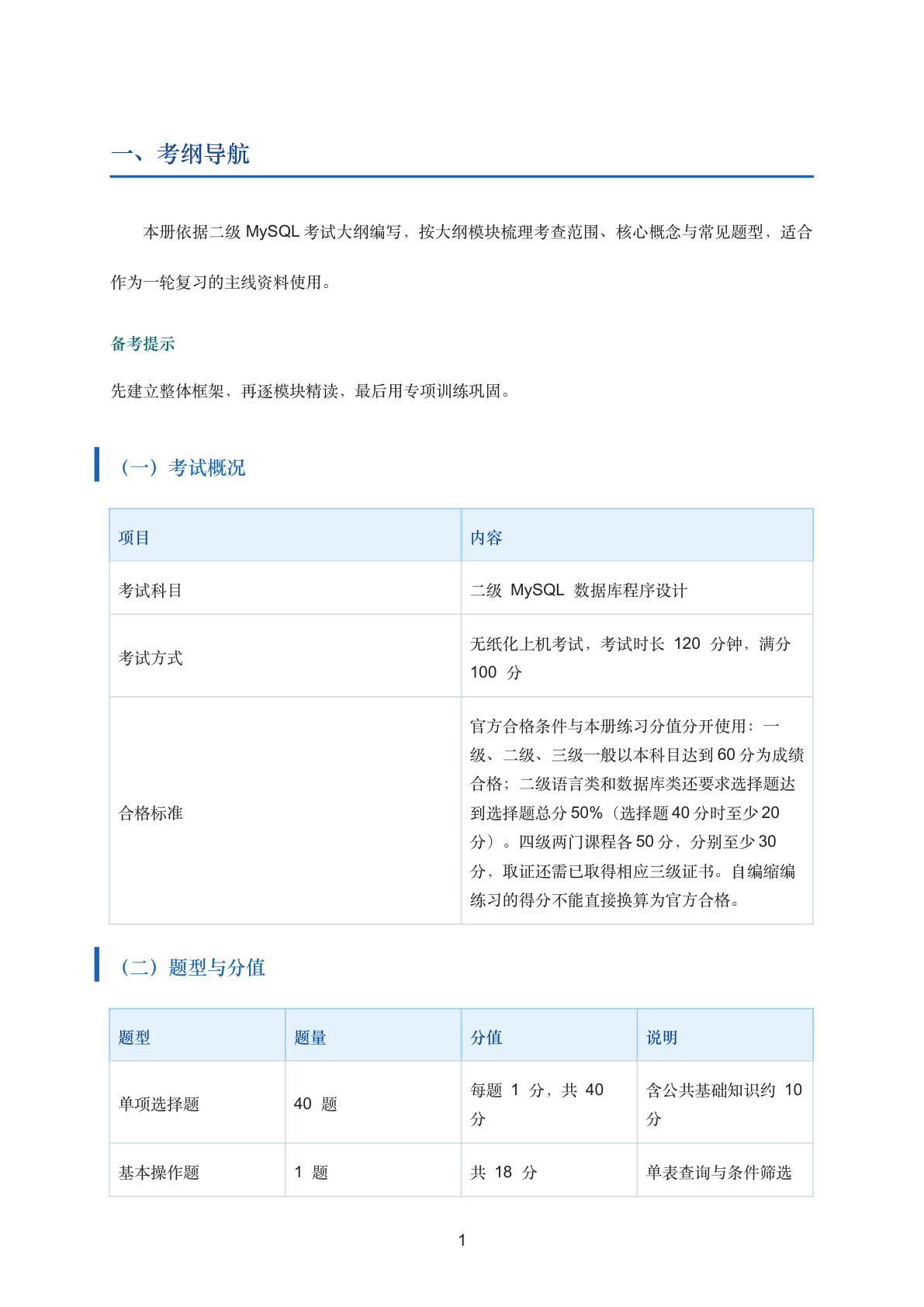 二级MySQL数据库程序设计考点精讲插图1