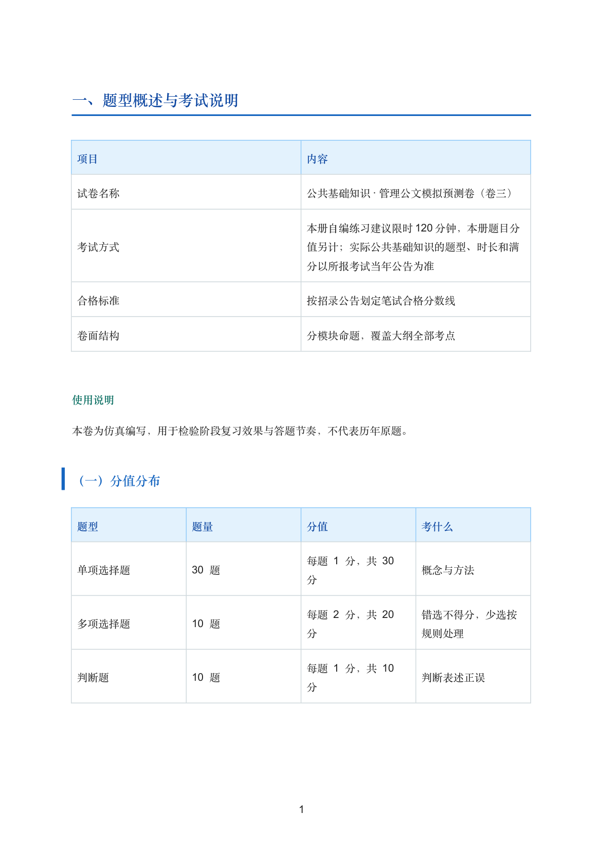 公基管理公文模拟预测卷（卷三）插图1
