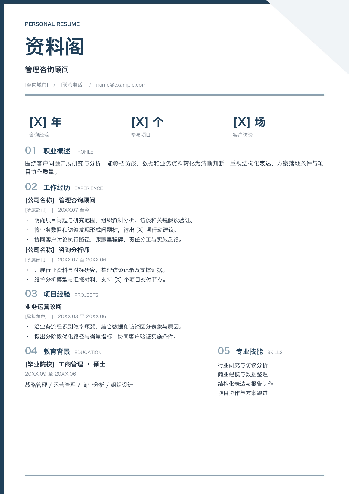 出版与编辑求职个人简历模板下载（Word可编辑版）-含教育背景、工作经历等板块-资料阁